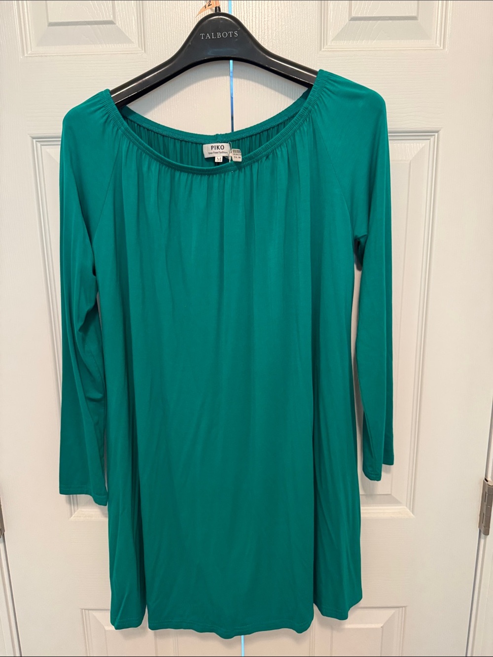 Piko Teal Green Off-Shoulder Blouse